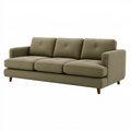 Canapé 3 places 210 cm en tissu vert kaki style contemporain avec pieds en bois