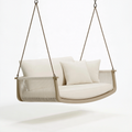 Canapé balancelle suspendu 160 x 75 x 70 cm en bois beige 2 places style contemporain