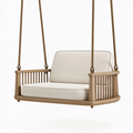 Balancelle suspendue 2 places 140 x 65 x 60 cm en bois beige style contemporain