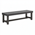 Banc de jardin 122 x 38 x 45 cm en acier noir à lattes style contemporain