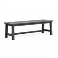 Banc de jardin 150 x 35 x 45 cm en bois noir à lattes style contemporain