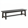 Banc de jardin 180 x 40 x 45 cm en aluminium noir à lattes sans dossier