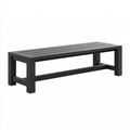 Banc de jardin 150 x 40 x 45 cm en bois composite noir - design à lattes
