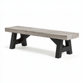 Banc 180 x 40 x 45 cm en bois gris et noir style industriel